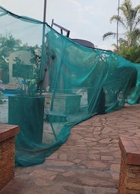 Construction by the closed pool