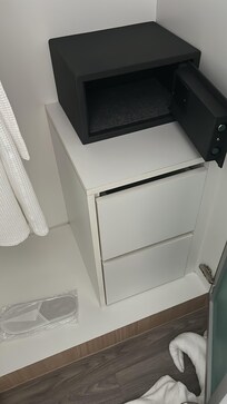 This was the only storage for clothes in the room, two small drawers.