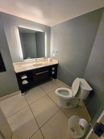 Spacious bathroom and shower