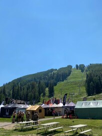 Beautiful view of the mountain and steps away.