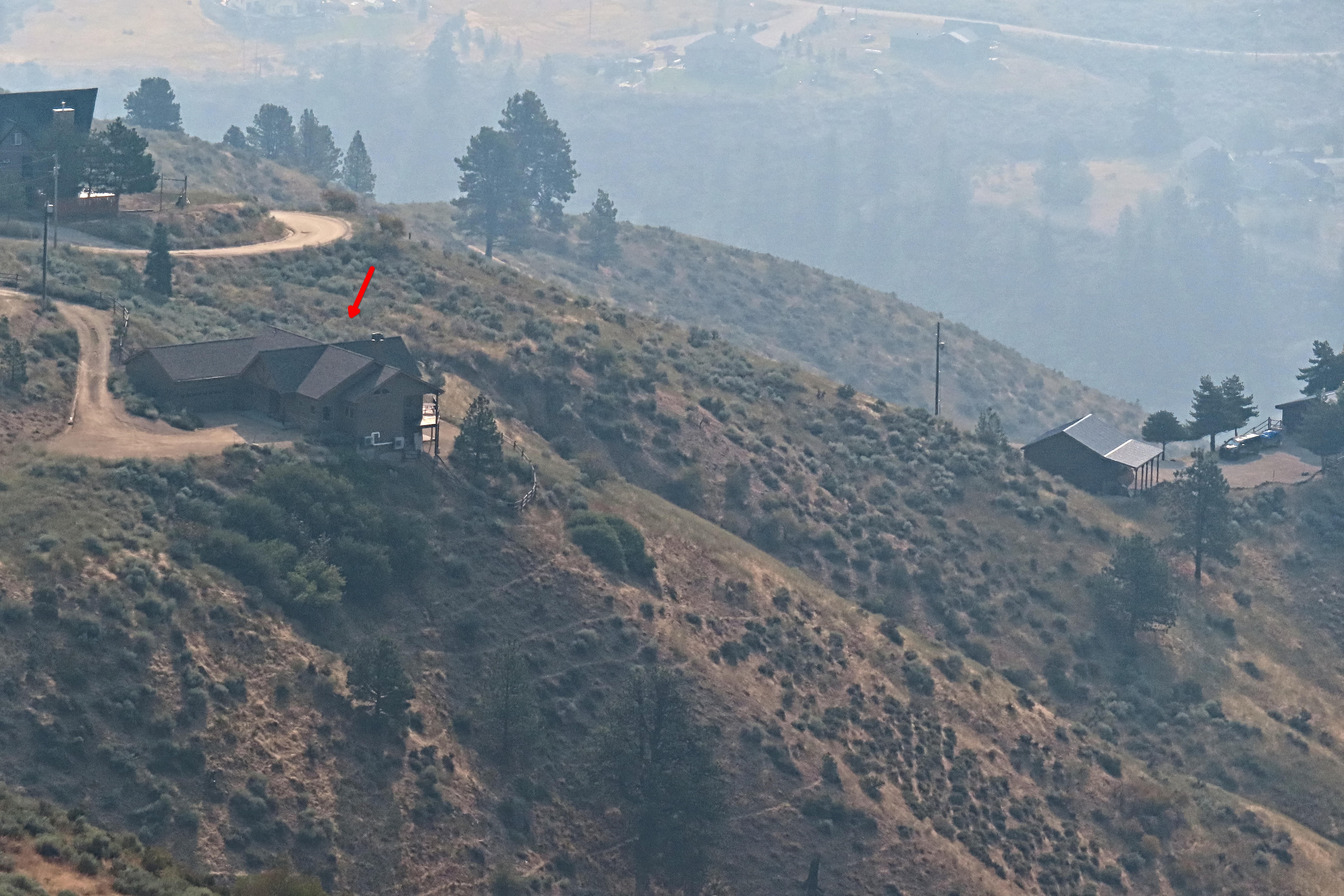 View of rental from top of mountain