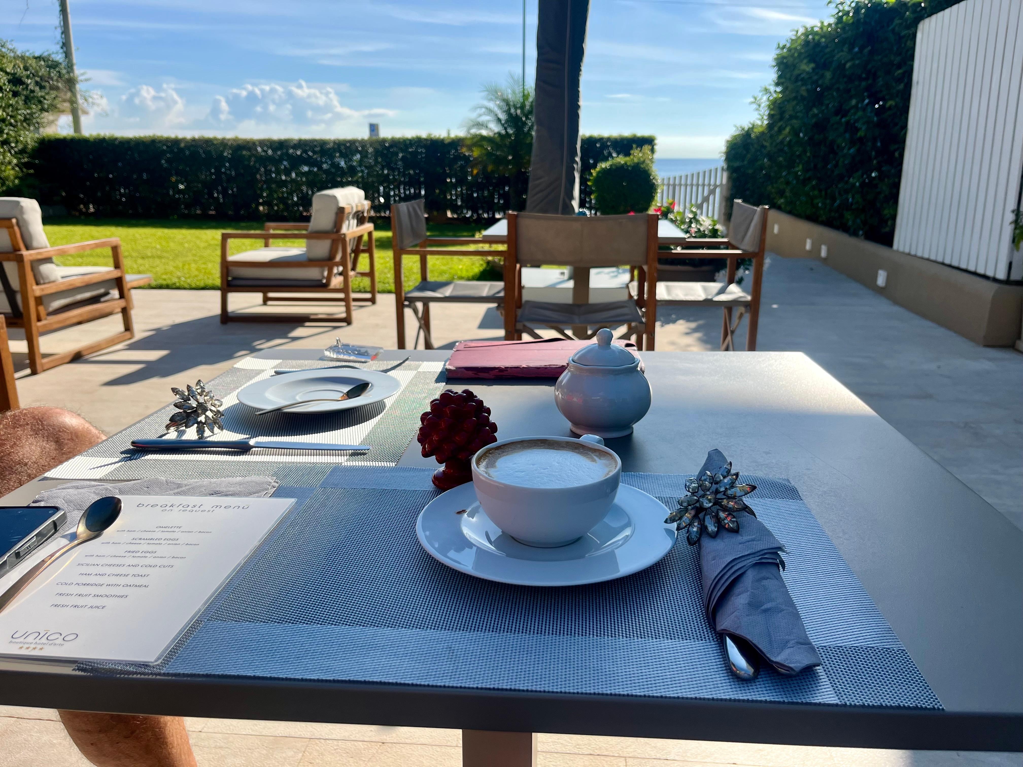 Cappuccino on the patio