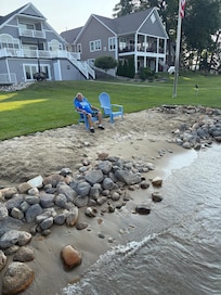 Sandy beach you can just walk in right out your door