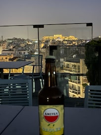 Blick Abends von der Dachterrasse