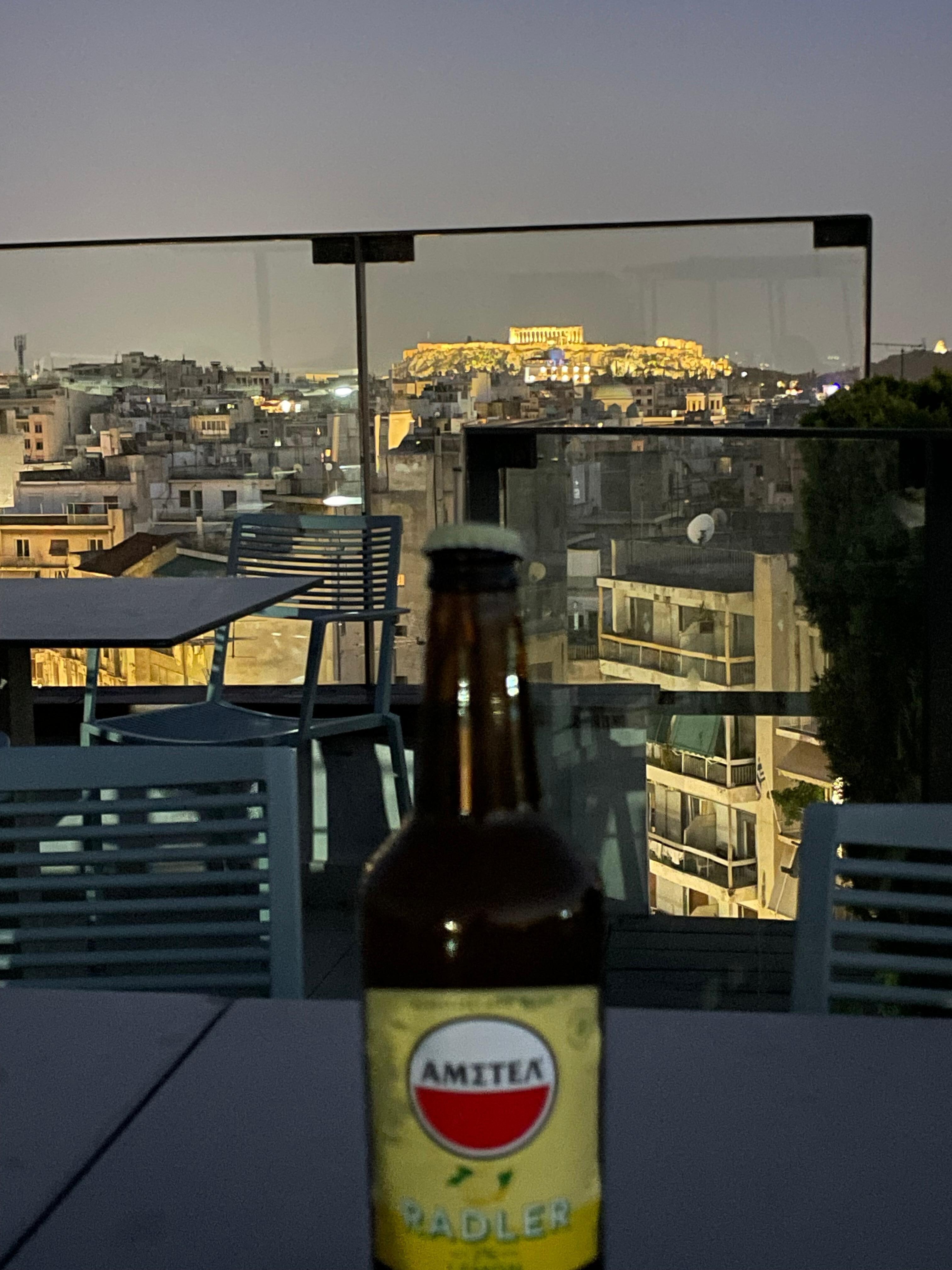 Blick Abends von der Dachterrasse 