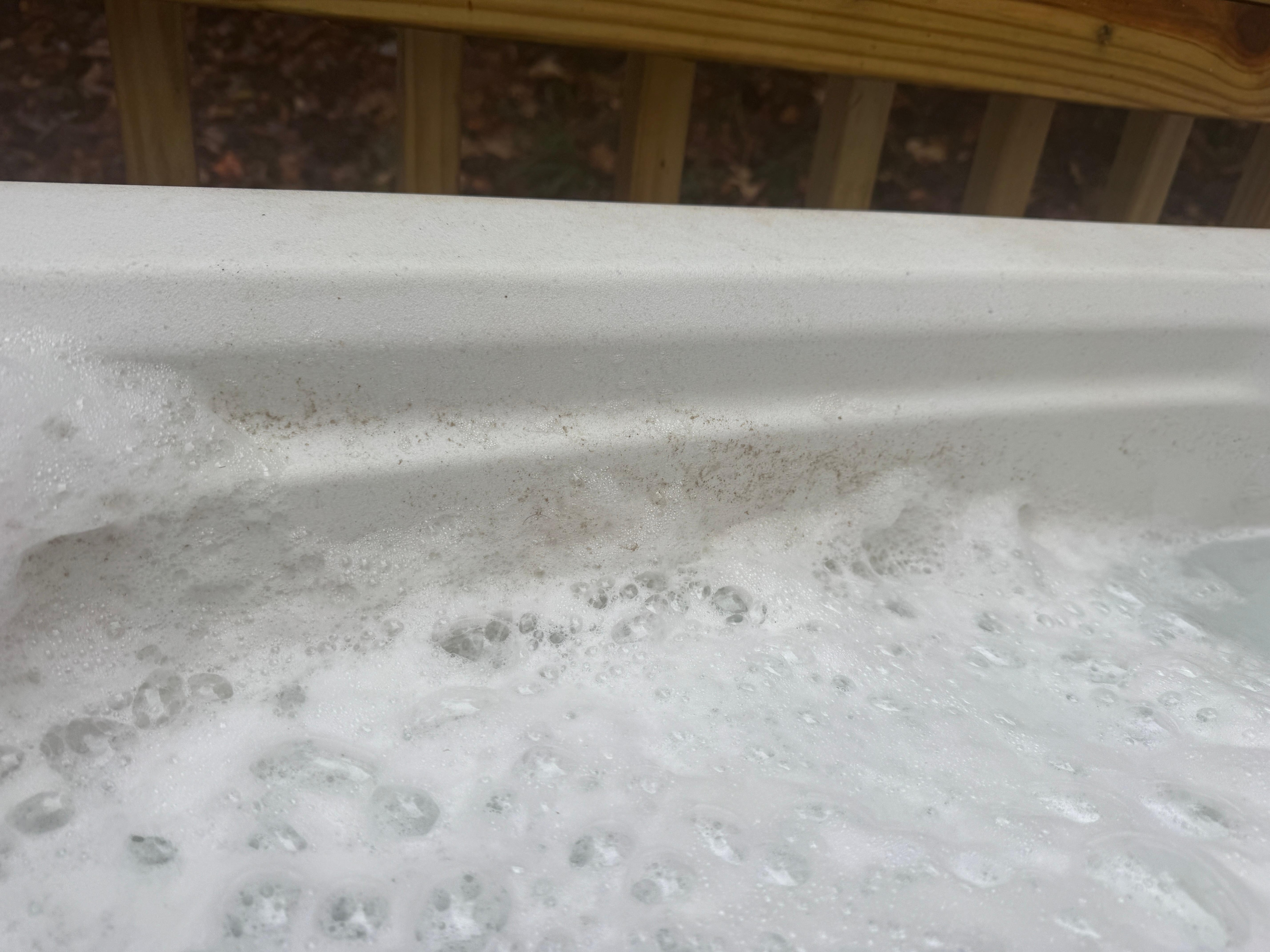 Hot tub was filthy and filled with multiple human hair balls and dirt.