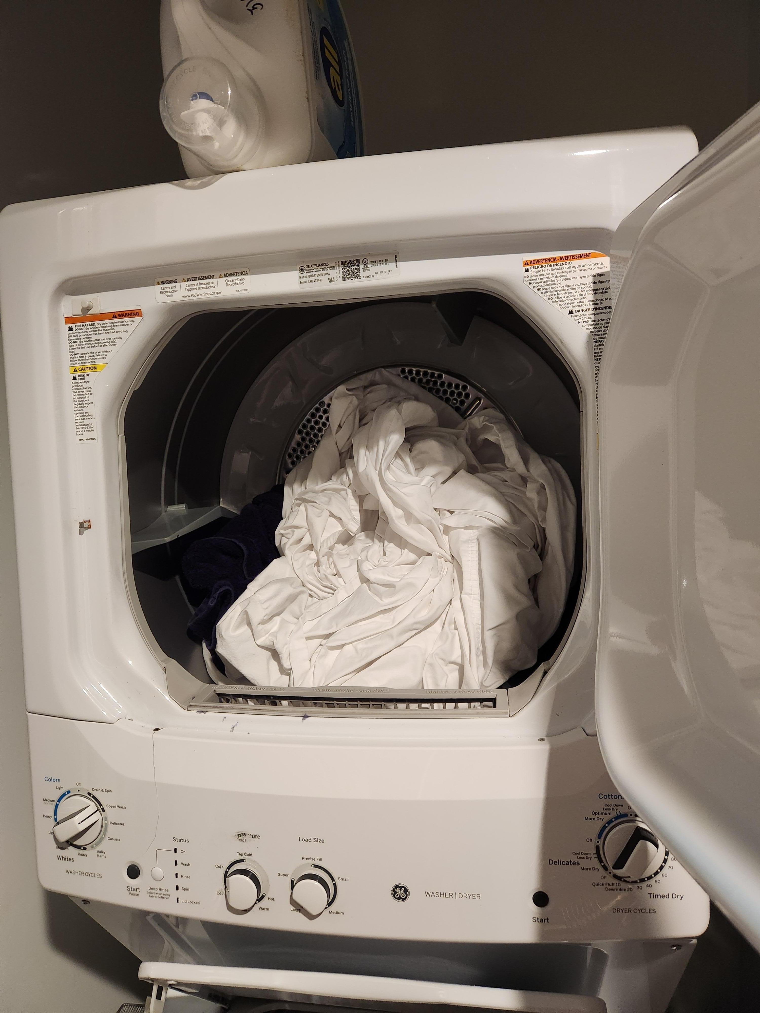 Dryer was left full.