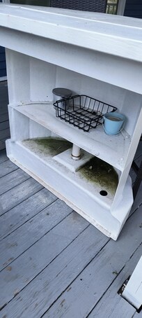 Outside on deck