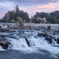 Falls right outside the walking path