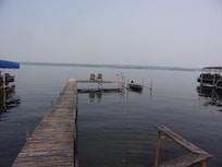 The dock has great advantages for a small boat and motor, the fish don't mind.