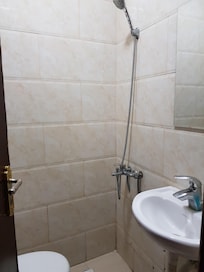 Never seen bathroom like this before and this was a suite.
