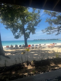 Ocean private beach and bar restaurant