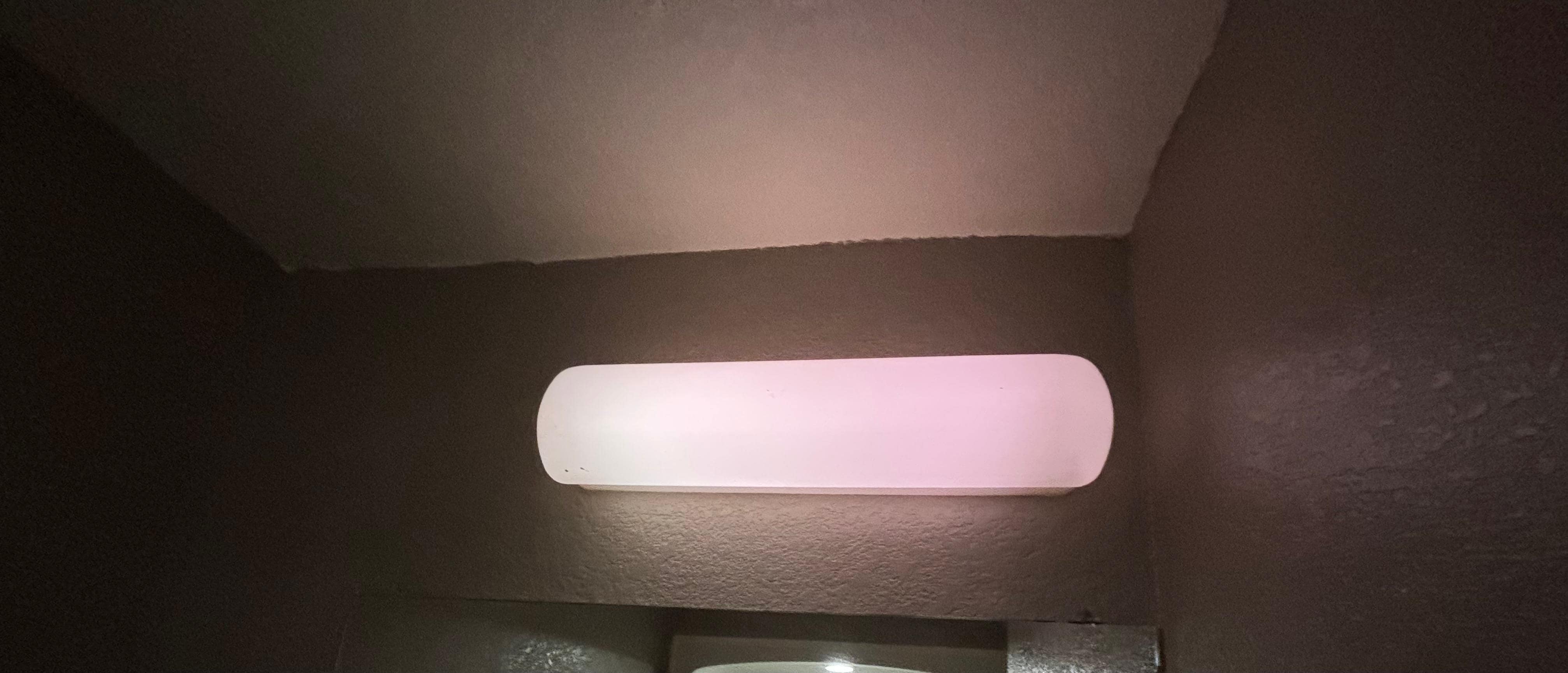 Bathroom light that was dim before I asked for a new one