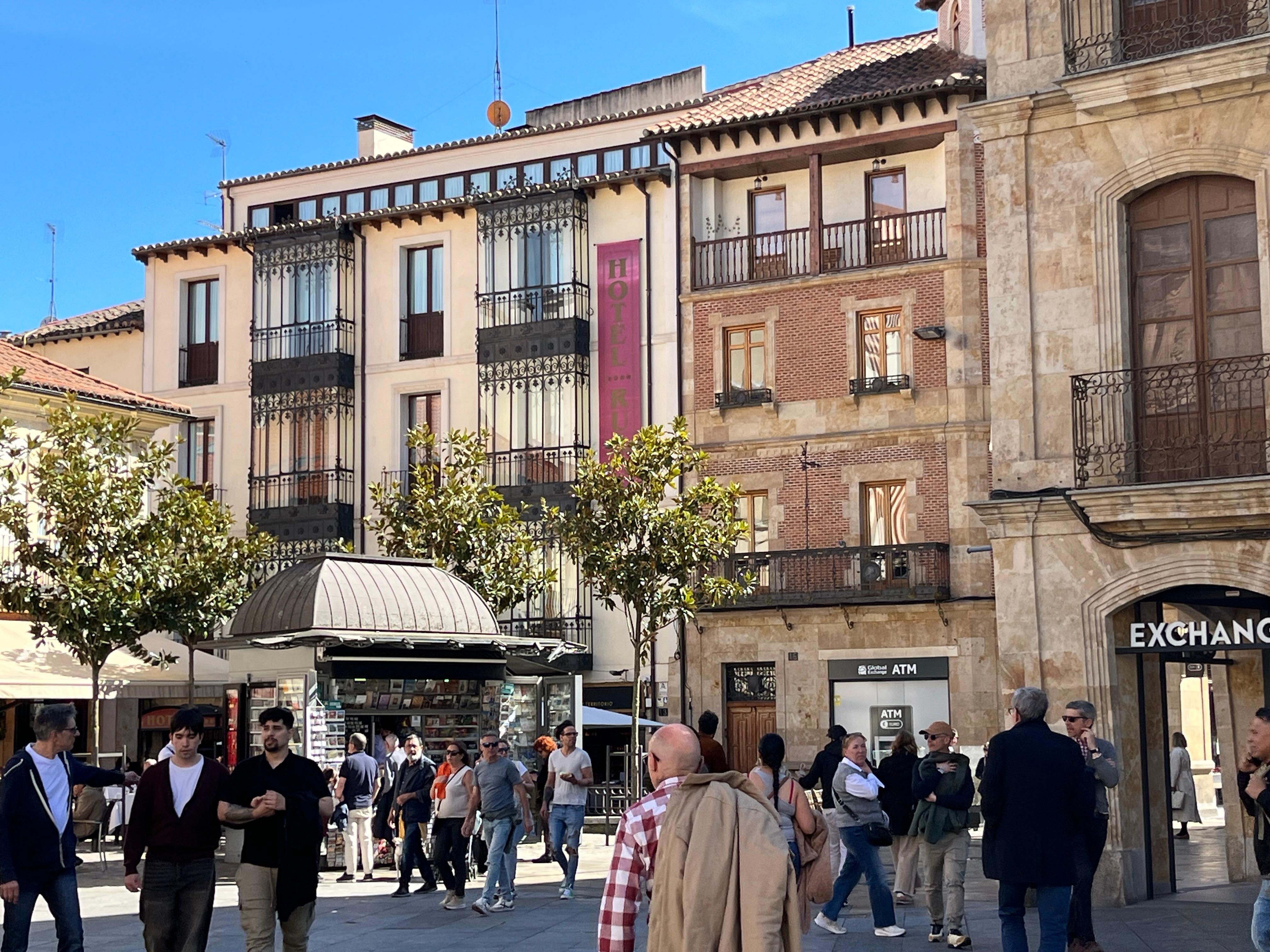A view of the hotel from across the way. Room 41 is one of those tiny windows above the full length ones that give the hotel its period look