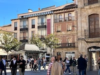 A view of the hotel from across the way. Room 41 is one of those tiny windows above the full length ones that give the hotel its period look
