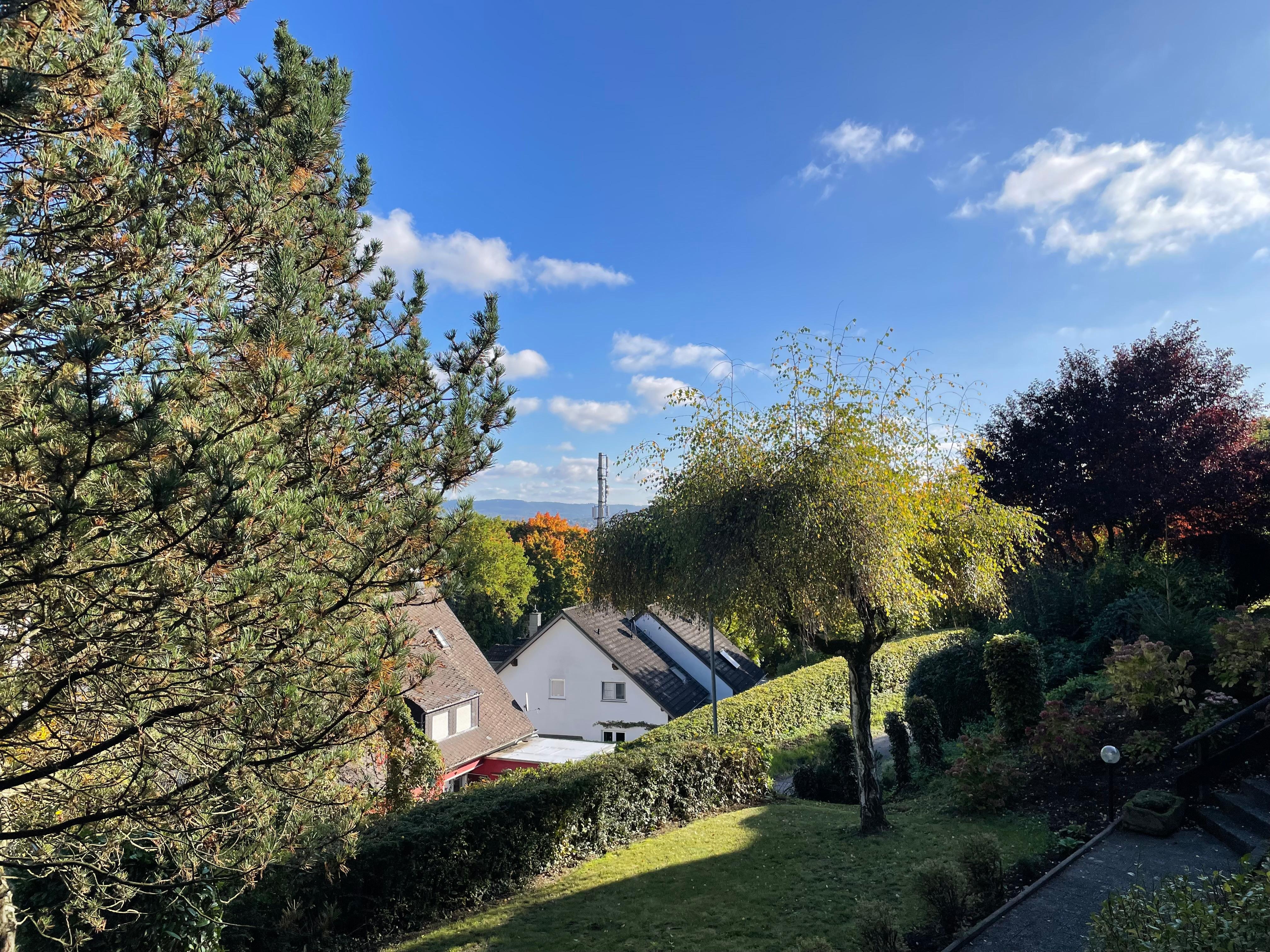 Uitzicht vanaf het balkon. 