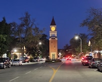 The clock tower on Queen Streer
