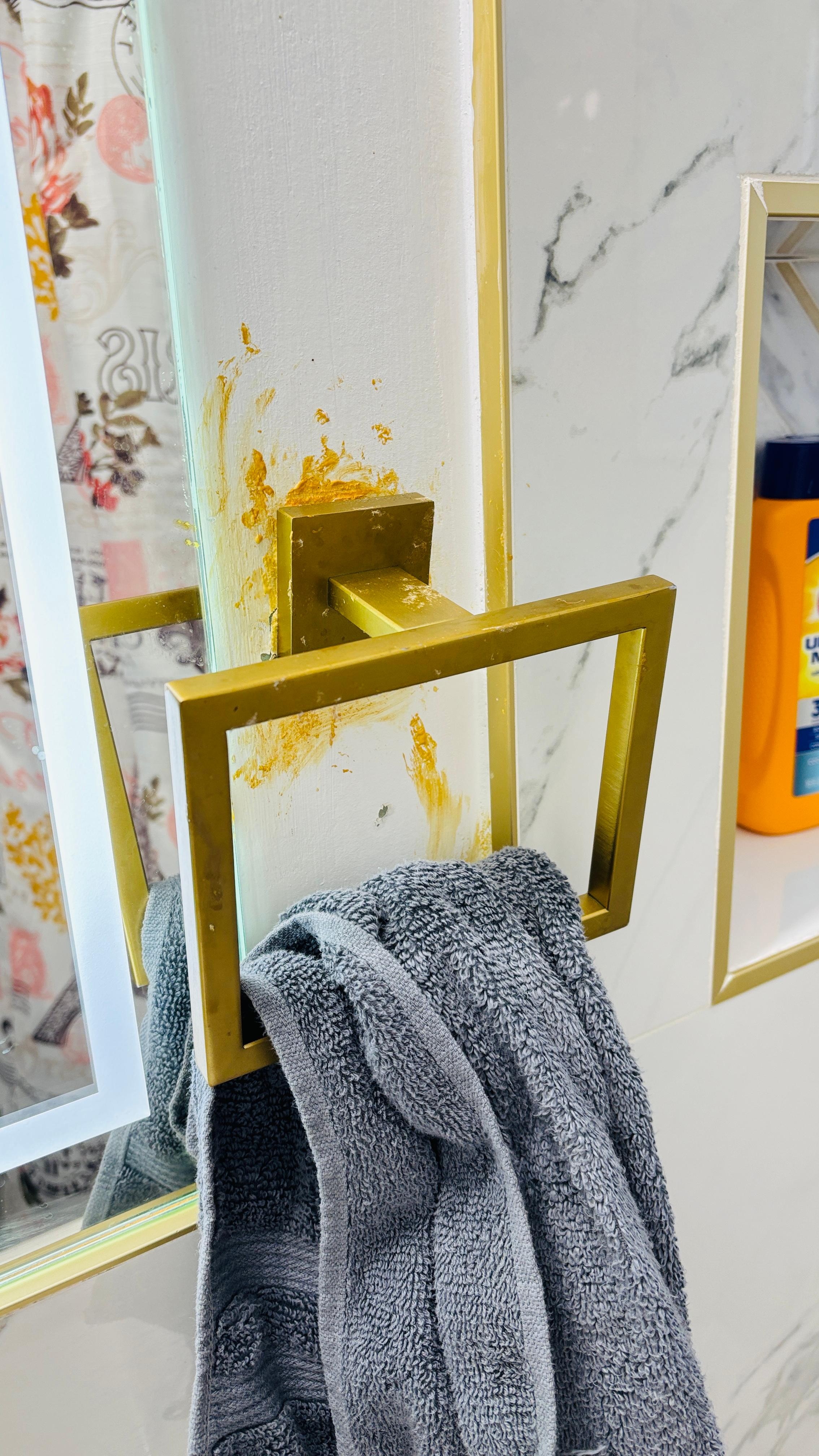 Bathroom Towel hanger marks
