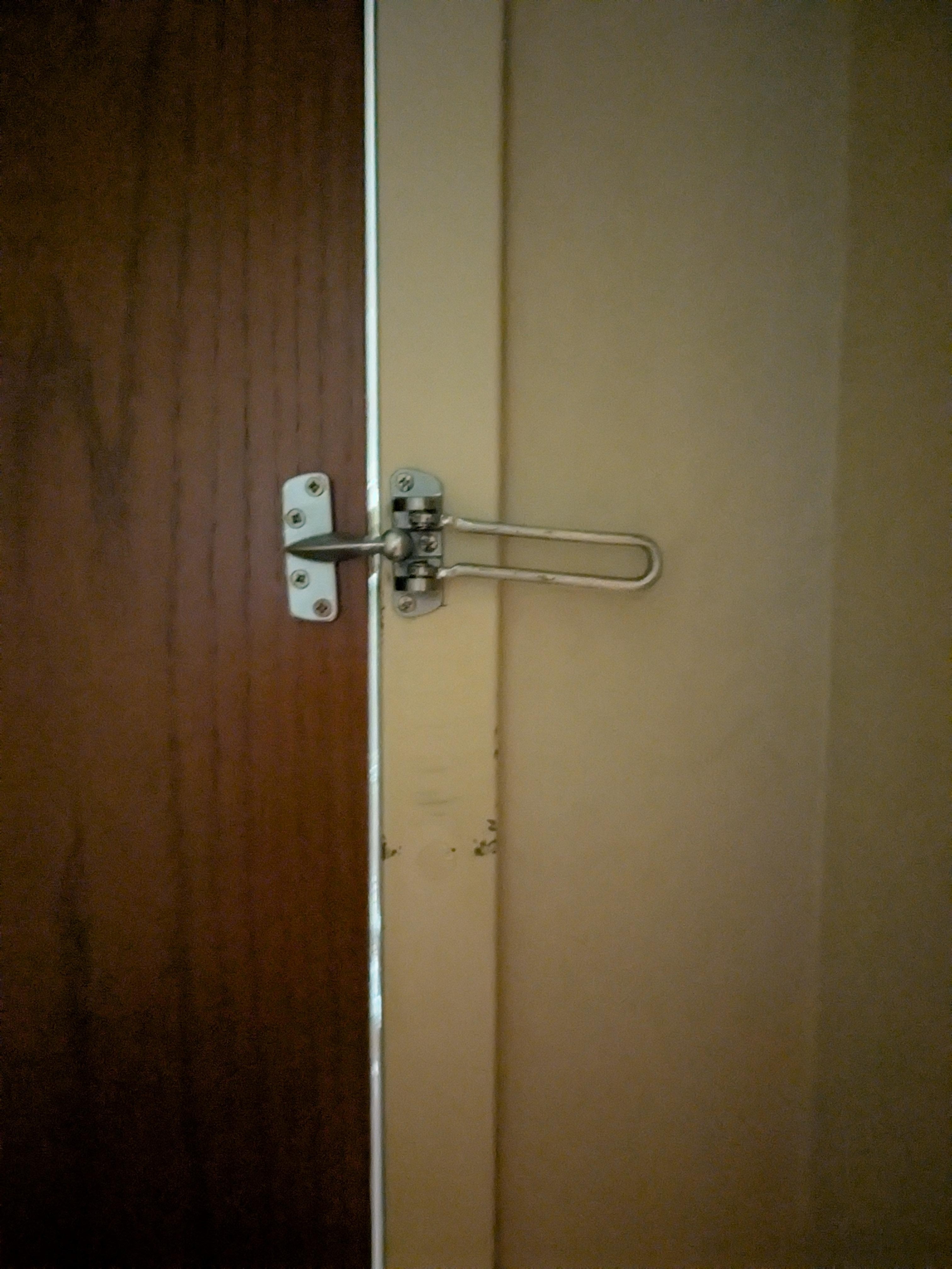 Latch on the door was not secured. 