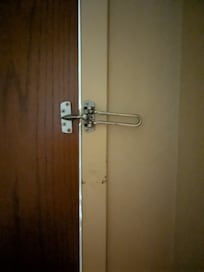 Latch on the door was not secured.