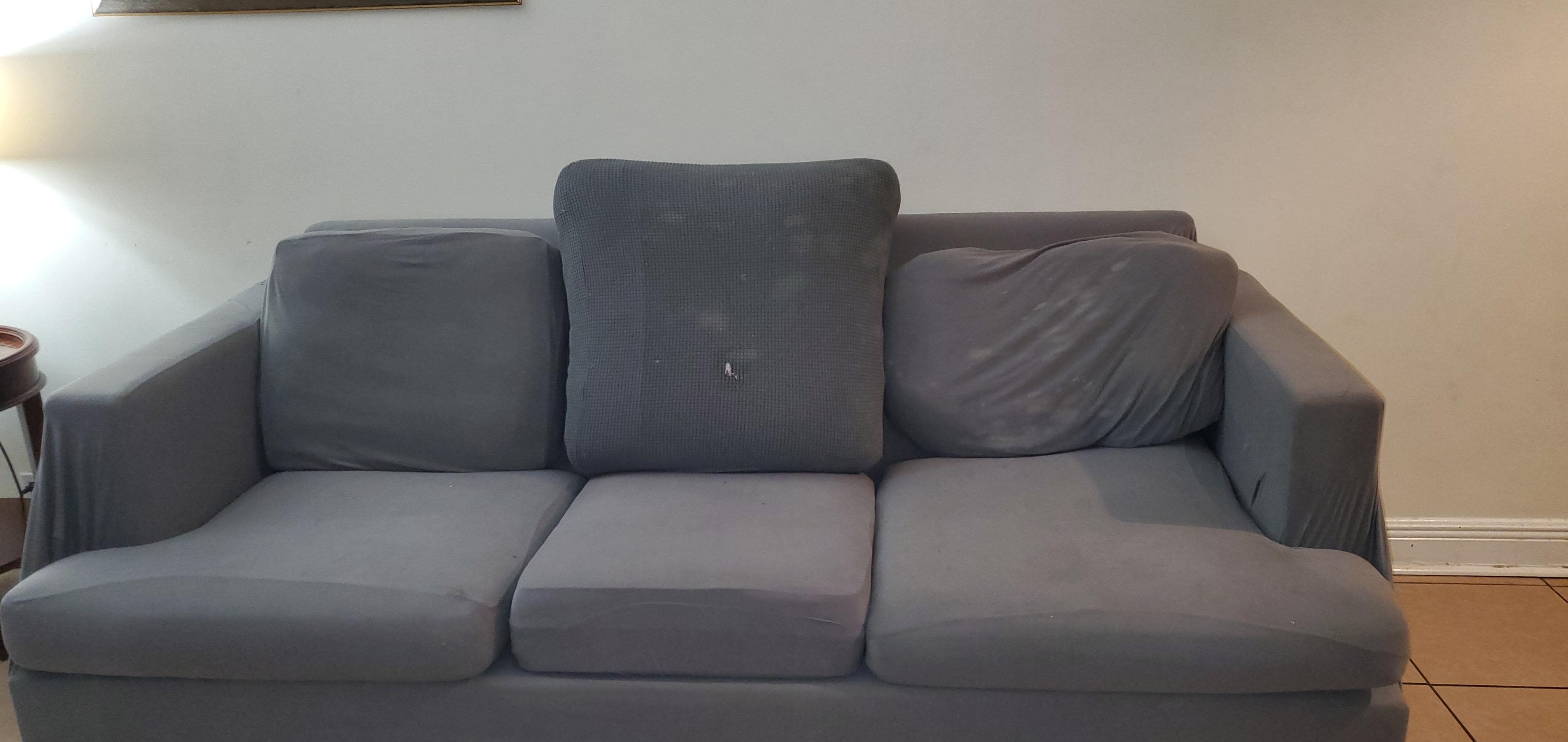 The couch was filthy and the cushion didn't fit.  I wasn't going to sit on it, but it was an eyesore.