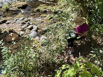 Painting near the water.