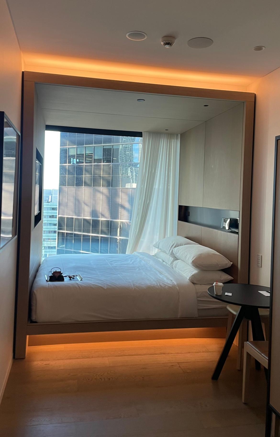 King bed, pillow top with a room service pillow menu