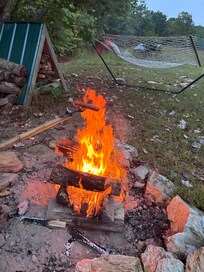 Relaxing by the fire 🔥 and night 😍