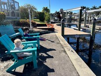 Morning coffee with the kids on the canel.