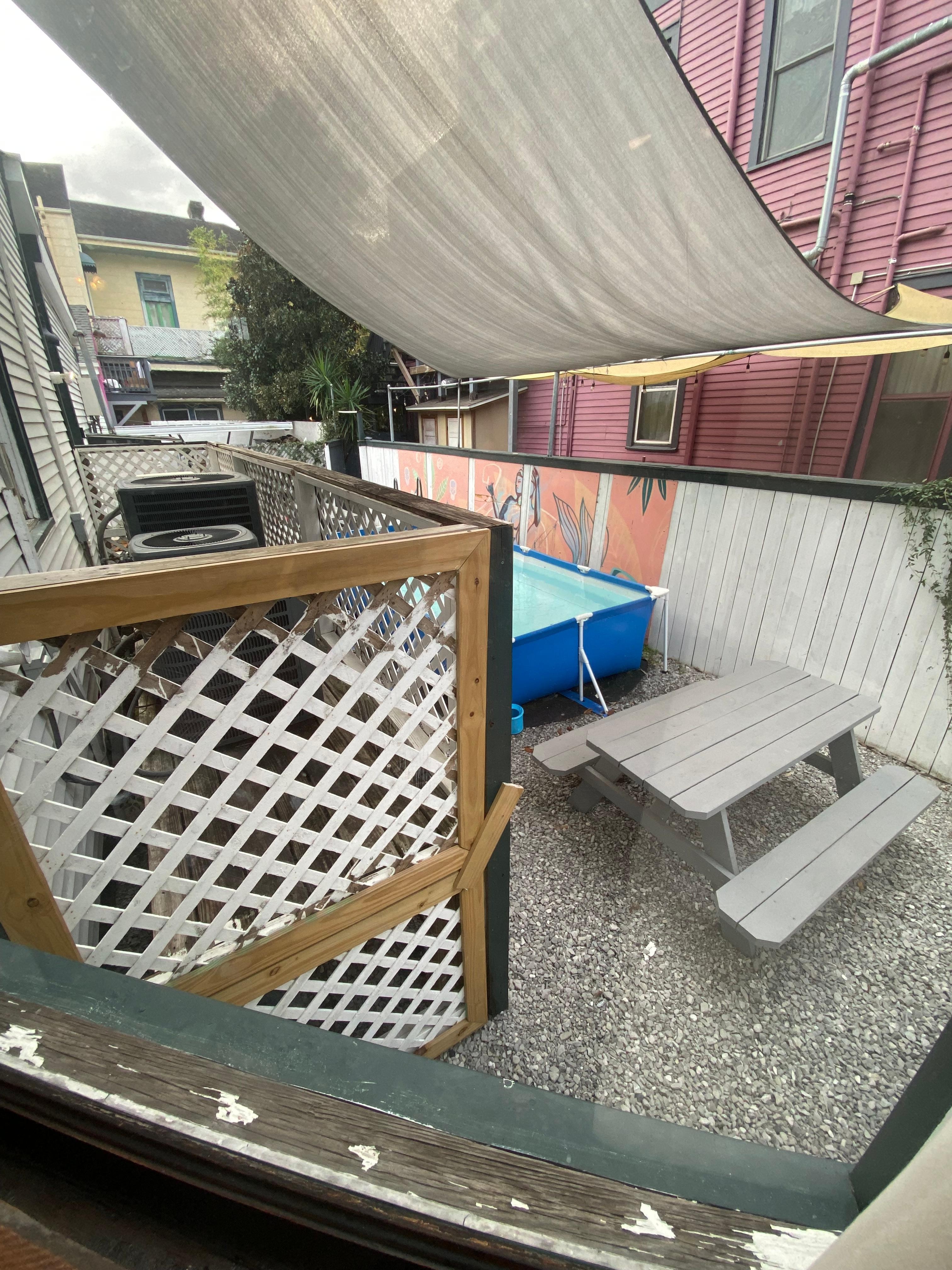 Pool, no direct access.