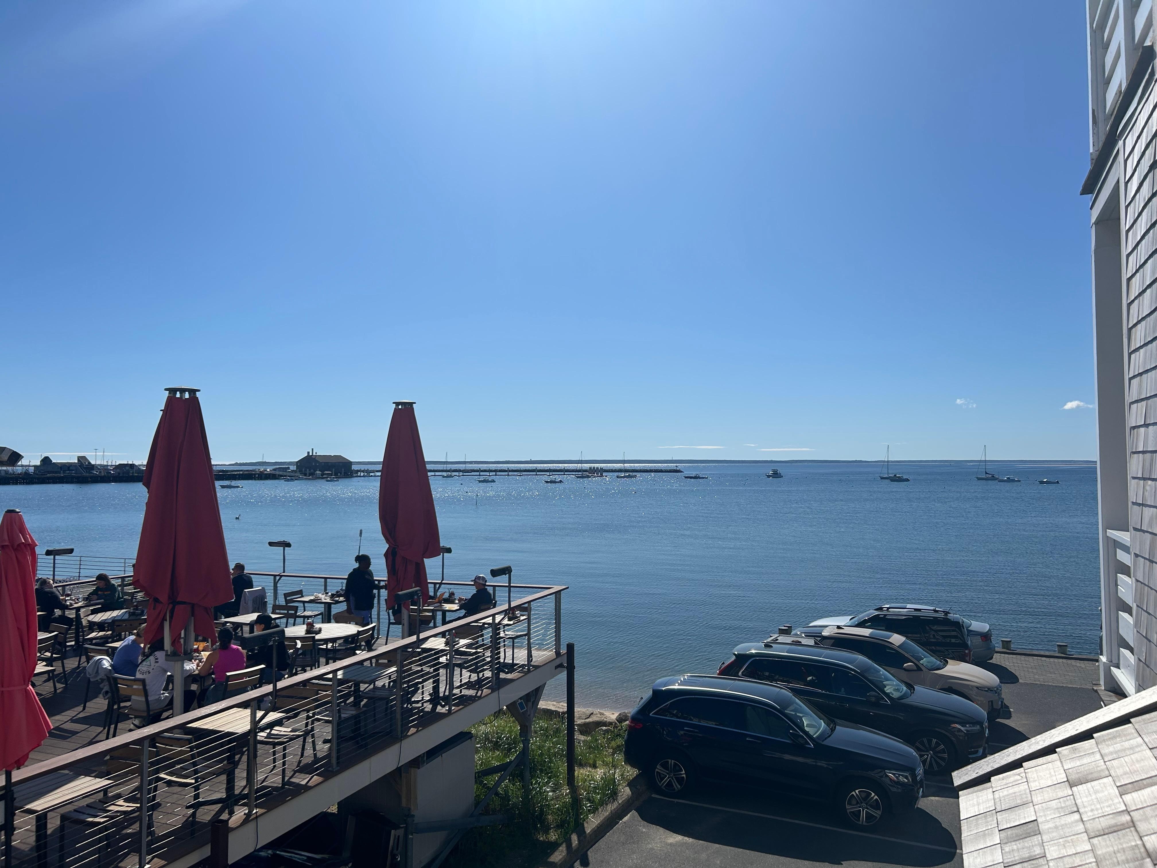 From the balcony, view of the sea and the restaurant next door