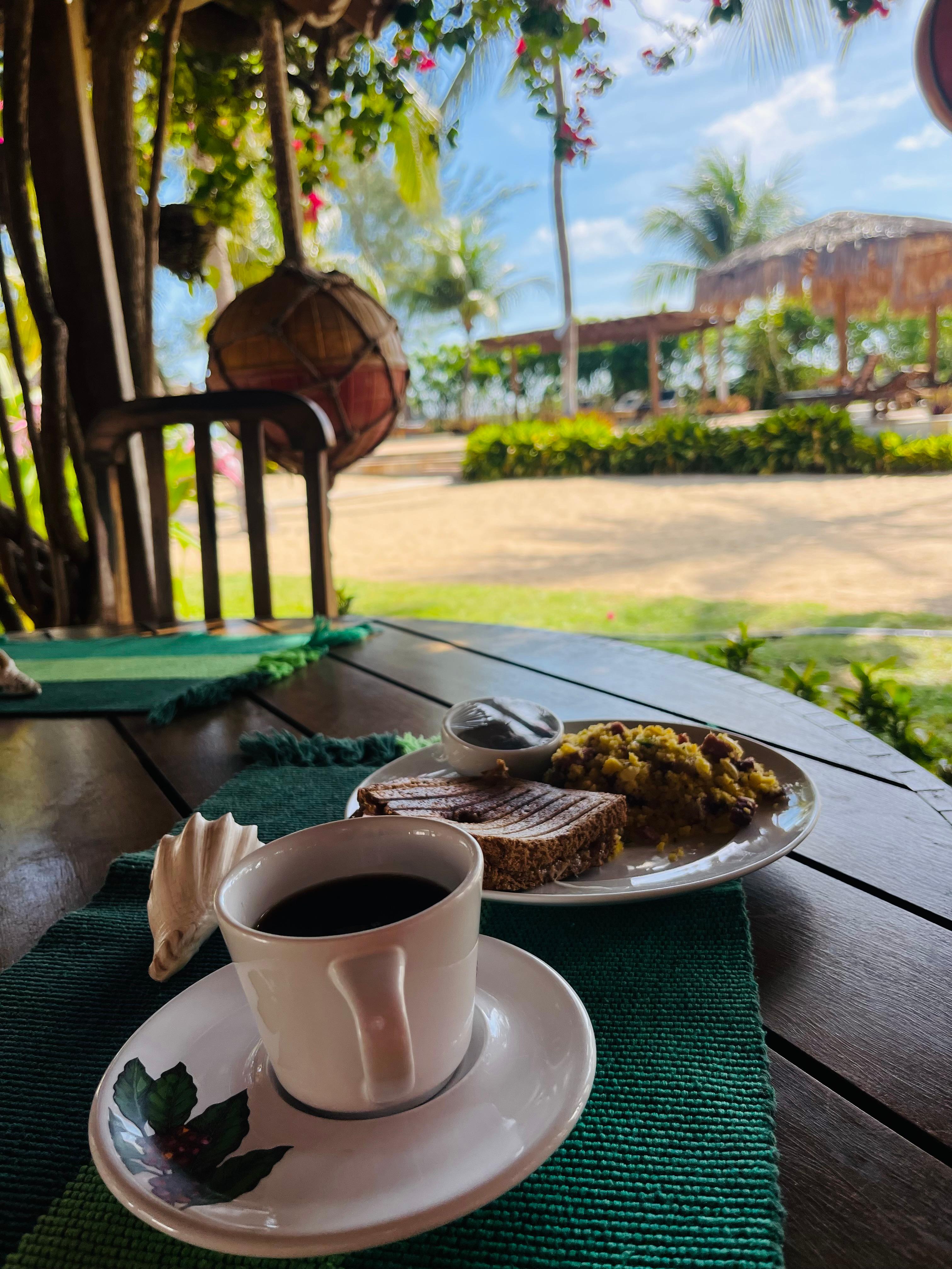 Vista maravilhosa do café da manhã 