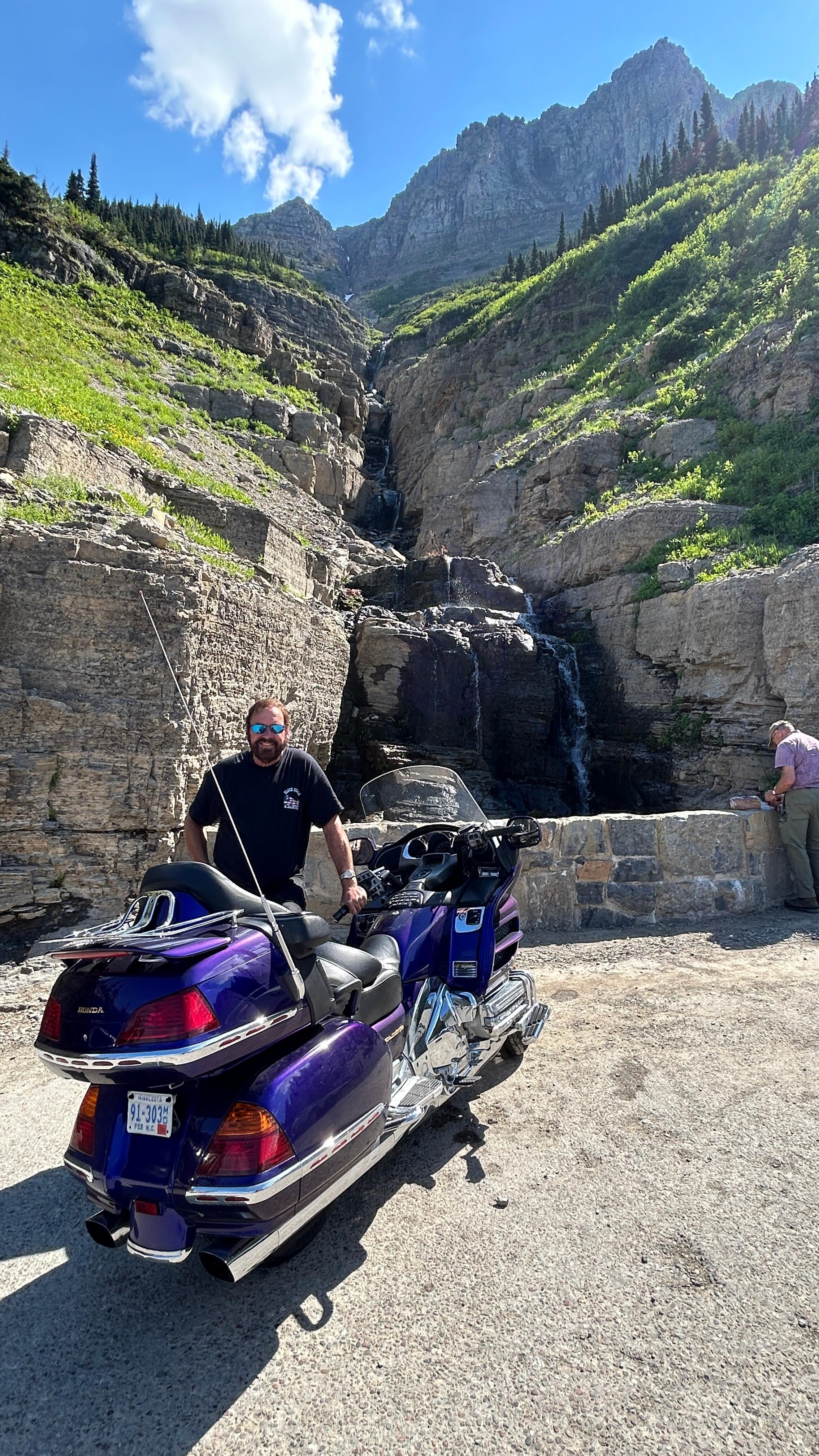 Glacier and waterfalls 
