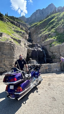 Glacier and waterfalls