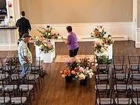 Final touches on arrangements at Steele Hall, Newburyport