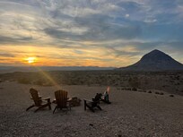 Sunset at the Room #5 fire pit.