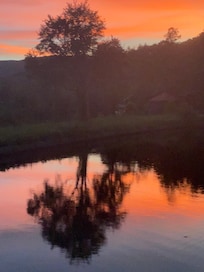Sunset off the boat house