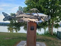 Art along riverwalk