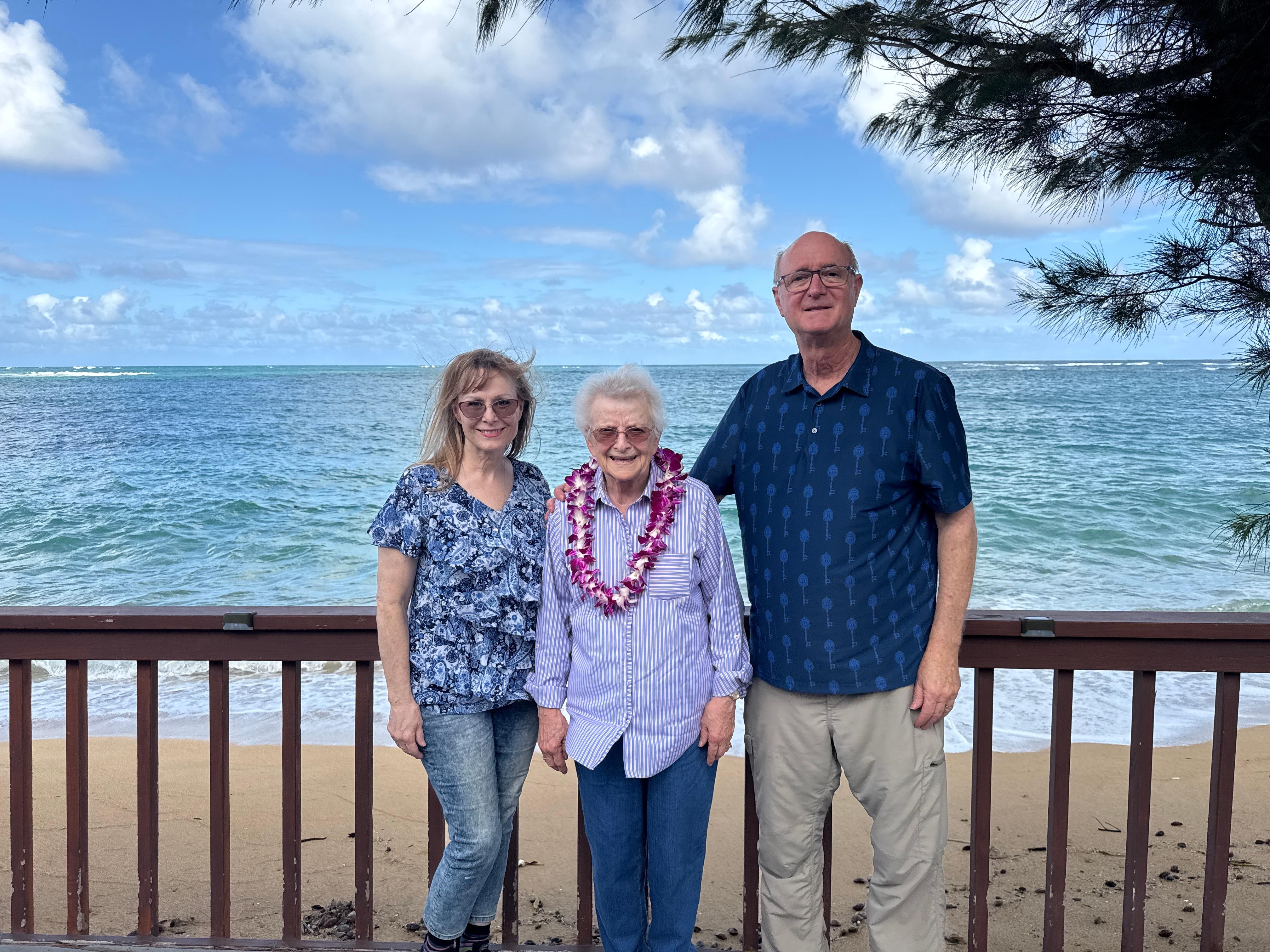 Mom loved her beautiful lei from Tony