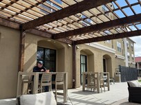 Outdoor area in back of hotel