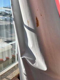 Stains on back of curtain
