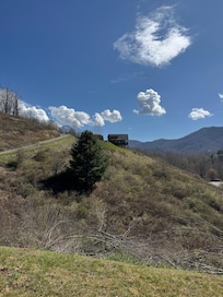 A view from the trail that leads up to the house