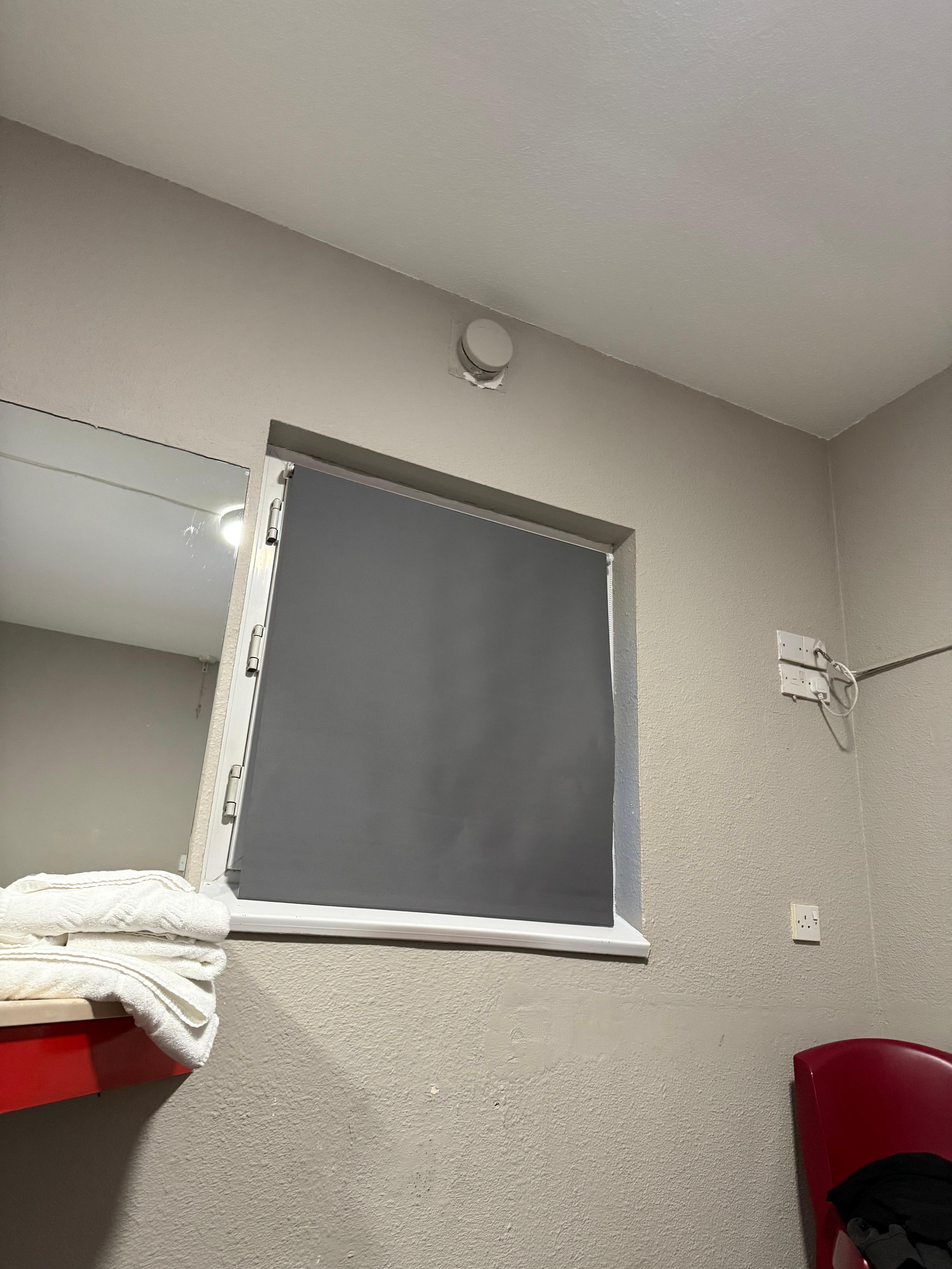 No curtains and questionable electrics