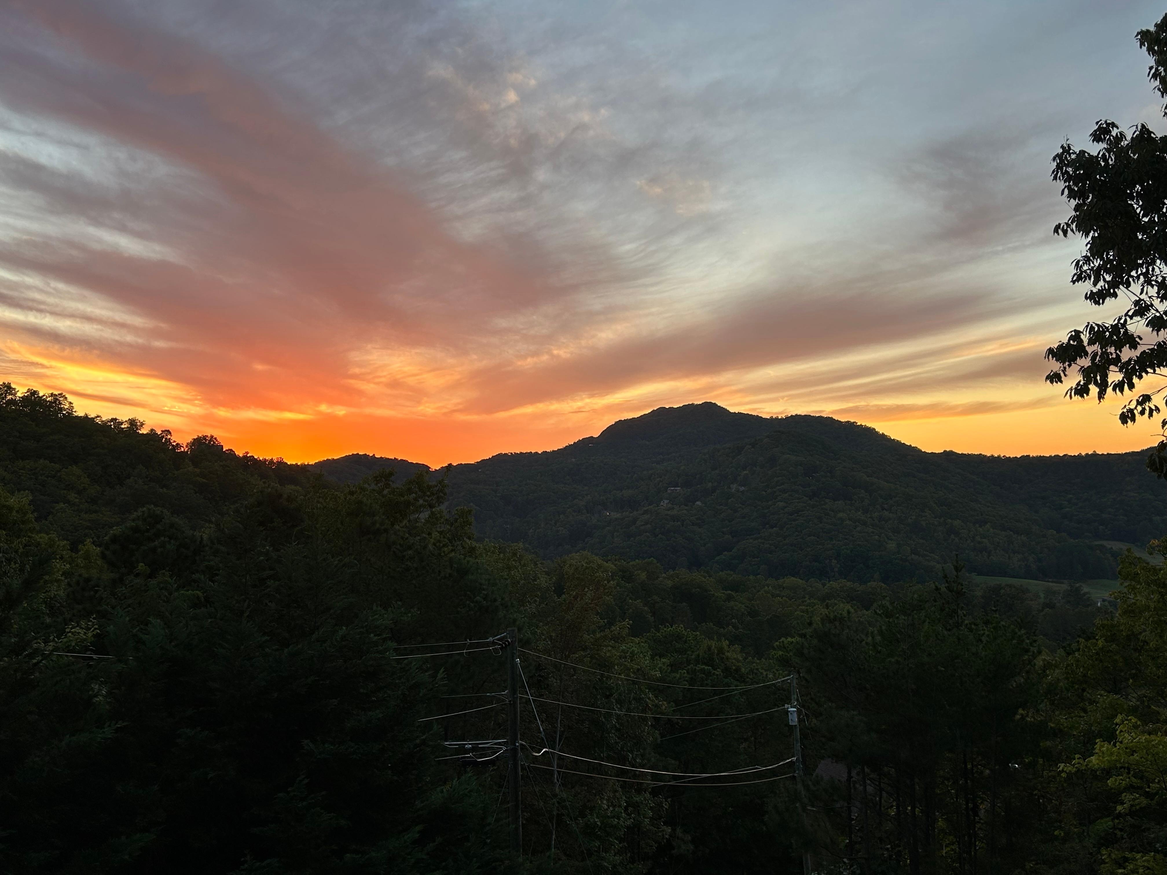 Beautiful sunsets over the mountains. 