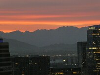 Sunset mountain view from 25th floor