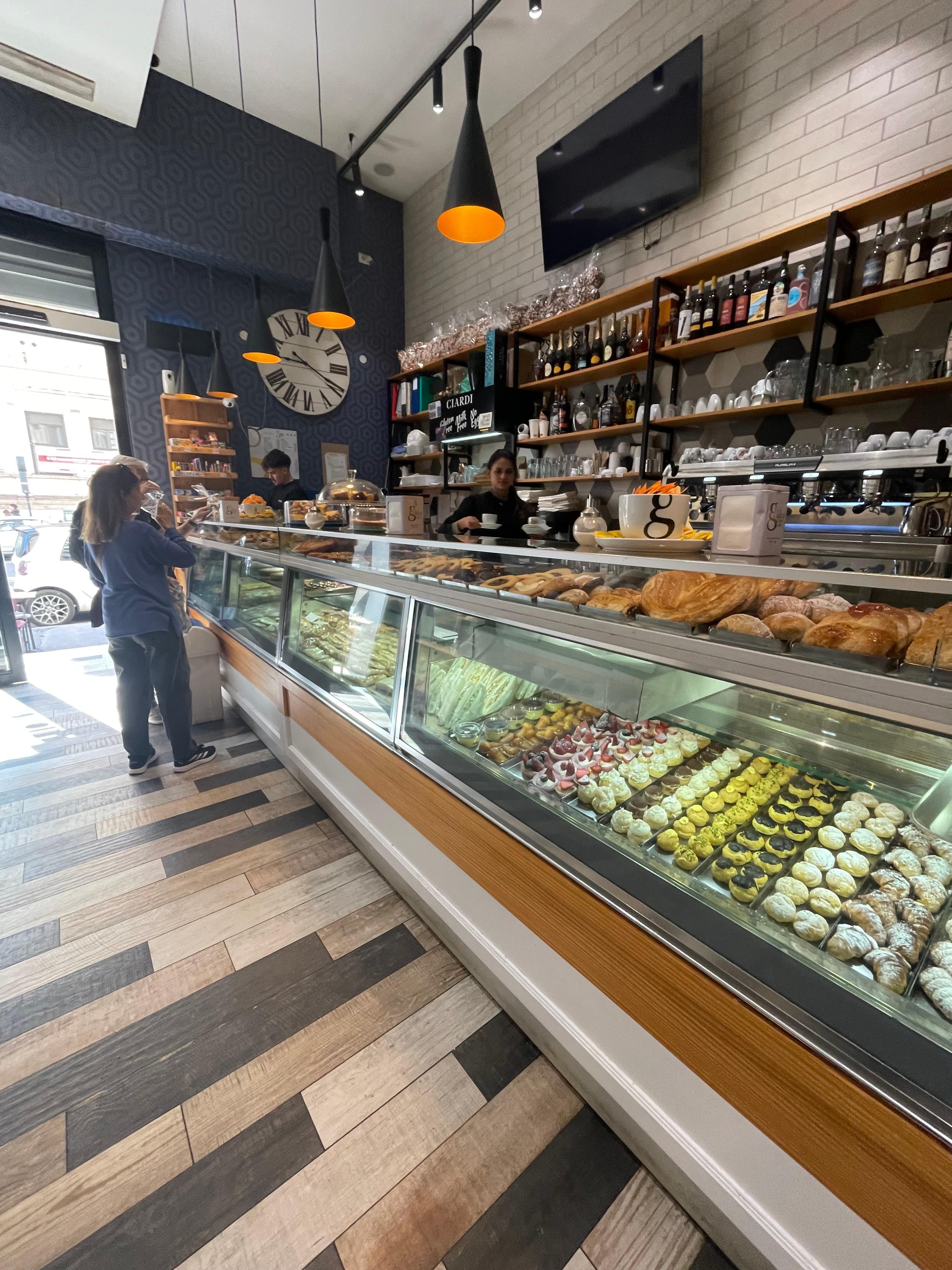 Pastry shop across the street serves a great breakfast 