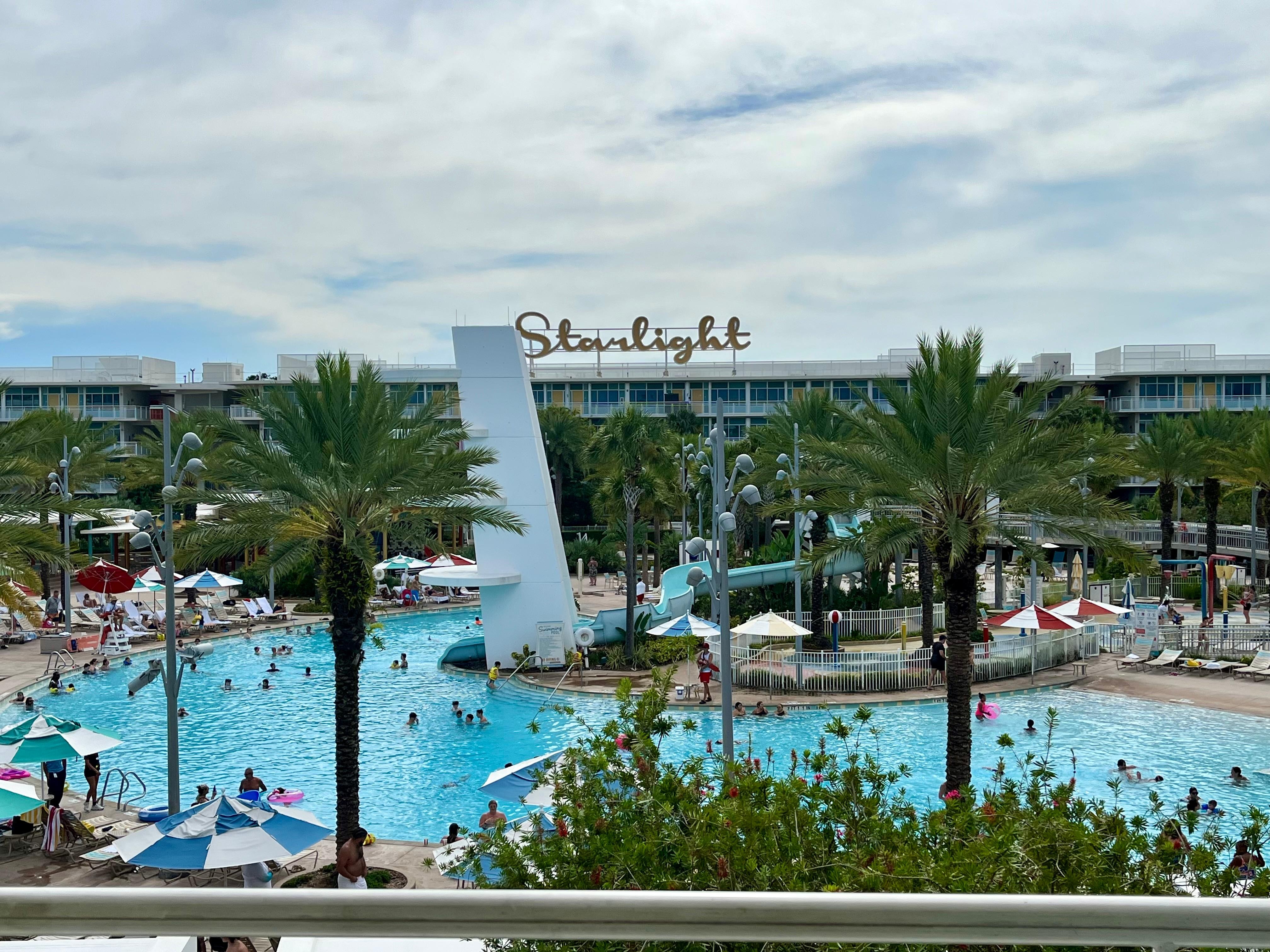Pool with waterslide