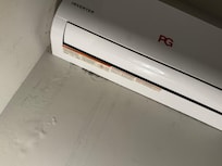 Dirty ac unit, mold underneath ac,