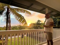 Enjoying a cup of coffee watching the sunrise