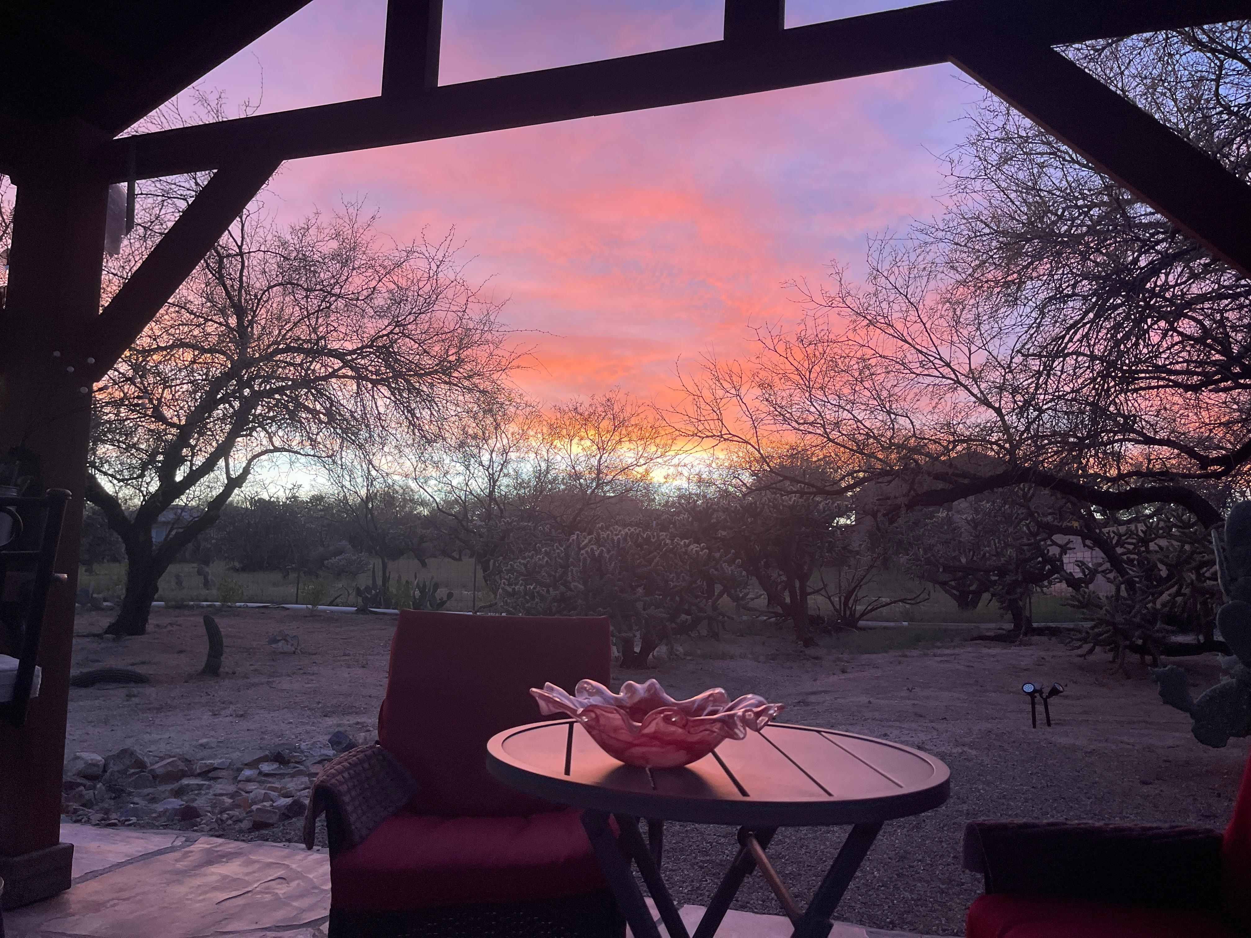 Sunset from the comfortable loungers